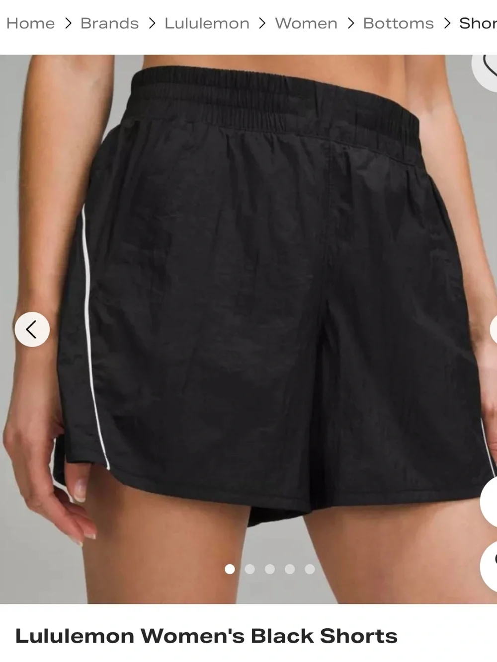 lululemon athletica Black License to Train Shorts with white piping size 4 - Picture 1 of 4